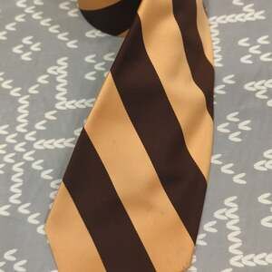 Oleg Cassini By Burma Brown Striped Vintage Neck Tie